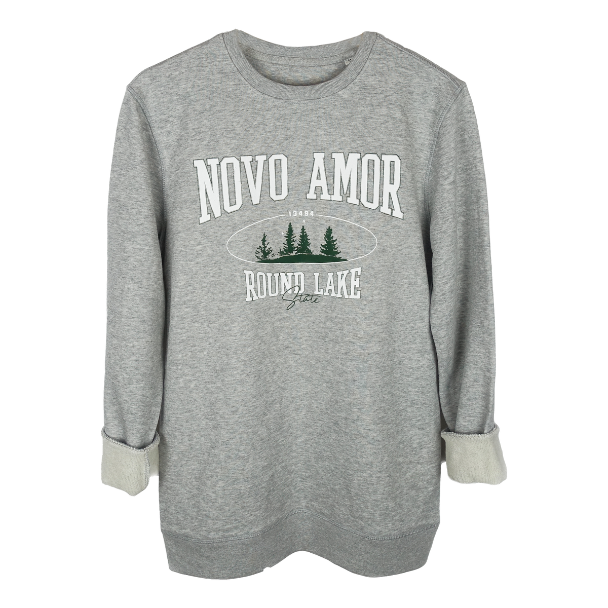 Round Lake State College Sweater Grey